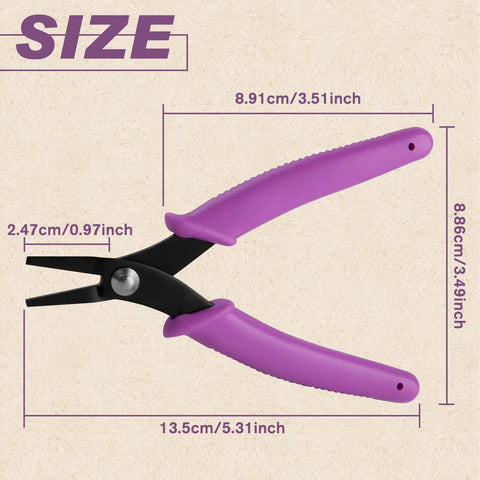 5.5 Inch Mini Flat Nose Pliers for Jewelry Making Duckbill Pliers with Smooth Jaw Bend and Straighten Wires Open Rings One Hand Spring Loaded Handy Tool for DIY Jewelry Craft, 13.5cm size