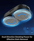 X1 Window Cleaning Robot With Dual Direction Auto Spray Smart Navigation Triple Safety System Remote Control No Fuss Hands Free Streak Free On All Smooth Surfaces Includes 8 Rags Black showing dual rotating pads