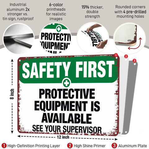 See Your Supervisor Aluminum Sign 8x12 Inches Vintage Wall Decor with rounded corners and pre-drilled mounting holes.