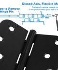 Matte Black 4 Inch Door Hinges, 18 Pack With 5/8 Radius, Beefy Heavy Duty Residential Exterior Interior Front Door Hardware detailed view