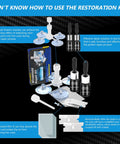 Illustration of Windshield Repair Kit 2 Pack For Chips And Cracks Quick Fix With Slow Pressure System components and instructions