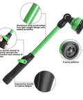 Lightweight 18 Inch Watering Wand With 9 Pattern Spray, Pivoting Head And Thumb Control for easy watering in gardens
