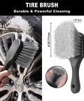7 Piece Car Wheel Brush Kit With Soft Bristle Rim Cleaners And Tire Shine Pad For Scratch Free Wheel Cleaning On Chrome Painted Rims
