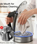 Fast 1800W Electric Kettle With 1.8L Capacity Double Wall Anti Scalding BPA Free White Tea Kettle Quick Boil In Minutes Keeps Water Hot Longer Auto Shut Off being cleaned easily with a cloth