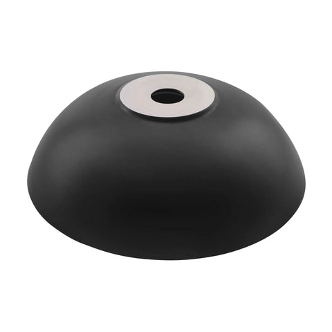 Top view of 16 Inch Matte Black Vessel Ceramic Sink For Above Counter Installation Scratch Resistant Non-Porous Ceramic