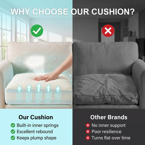 Premium Six Inch Sofa Cushion Insert With High Density Four Layer Memory Foam Couch Replacement Pad comparison with other brands
