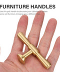 Brass Cabinet Handles 2 Pack T Bar Pulls Single Hole For Kitchen Drawers Wardrobe Cupboards And Doors Durable Furniture Hardware