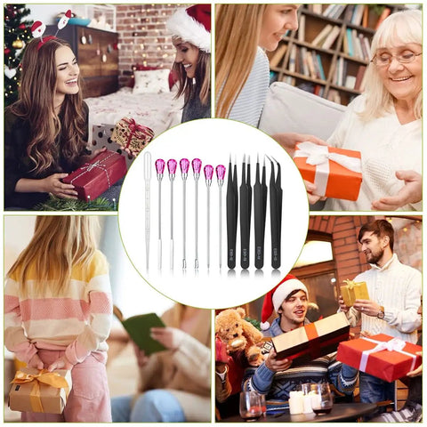 Must-Have 11 Pcs Resin Tools Kit With Stirrers Spoons Poke Needles Anti-Static Tweezers And Pipette shown as holiday gift idea