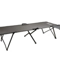 Pack-Away Big N Tall Camping Cot with Removable Side Table and Cup Holder, extra wide sleeping surface, durable steel frame.