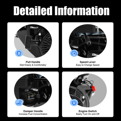 Detailed view of Beefy 15HP 420cc 4 Stroke Gasoline Engine Horizontal Shaft Air Cooled Pull Start Motor features like pull handle and engine switch