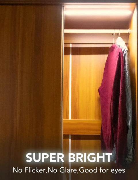 Ultra Thin Under Cabinet LED Lights With Motion Sensor Plug In Indoor 16 Inch 500 Lumen 12V Super Bright in closet