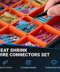 1622 Piece Heat Shrink Wire Connector Kit With T Tap No Splice Joints Solder Seal Terminals in orange case