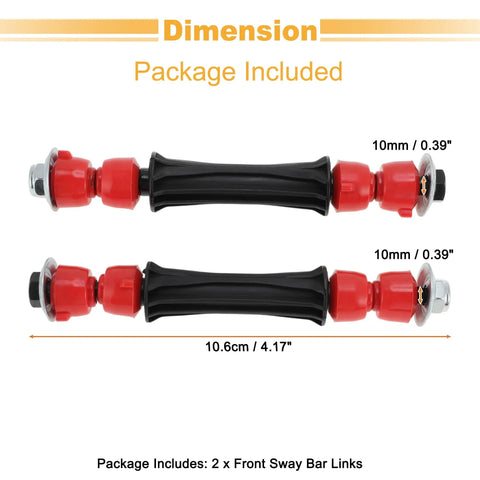 Two Piece Front Sway Bar Link Kit With Bushings For Cadillac Escalade Tahoe Silverado Avalanche GMC Yukon Sierra 2004 2018 Durable Stabilizer Links, 10.6cm
