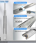 Heavy Duty Drawer Slides 200 Lb Capacity, 16 Inch Full Extension Ball Bearing Rails, detachable design, smooth glide features