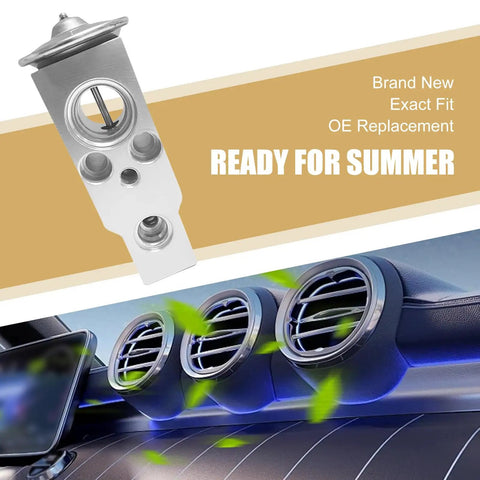 Car A C Expansion Valve For Honda Ford Dodge Ram 80213TF0G01 Metallic Anti Wear Valve with dashboard air vents, silver finish