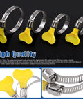 76 Piece Adjustable 8 To 44 mm Range Hose Clamps Kit, stainless steel worm gear clamps with plastic handle for water pipes