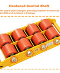 Hardened central shaft of Heavy Duty Moving Dolly With 1000 Pound Capacity For Industrial Equipment and CNC Lathe with durable rollers.