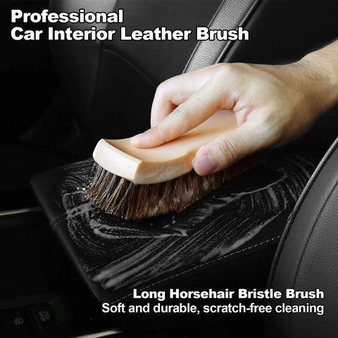 All In One Car Interior Cleaning Kit With Horse Hair Leather Brush cleaning leather car seat