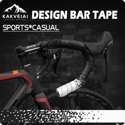 2 Pack Gradient Road Bike Bar Tape, Soft Grippy Handlebar Tape with UV Resistant Print, installed on a bike.