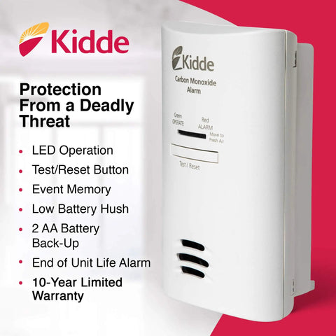 Plug In Carbon Monoxide Detector With Battery Backup, 85 DB Alarm, LED Status Lights, Peak Memory, Easy Setup, 3rd Edition