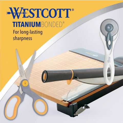 5 Inch Micro Tip Fabric Scissors With Titanium Bonded Blades for precision cuts and DIY projects, featured on package design.