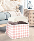Super Roomy Storage Bins With Lids Generous Folding Closet Organizer Built From Tough Oxford Material Keep Your Everyday Gear Packed Snug For A Clutter Free Home Setup with rolled blankets inside.