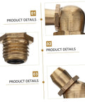 Copper Grease Fitting Assortment Kit With Straight And 45 Degree Nipples close-up details of copper fittings and threads