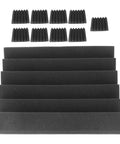 Premium Sound Absorbing Foam Acoustic Panels 12 Pack For Home Studio Recording Room Wall Tile Echo Control Noise Dampening stacked arrangement
