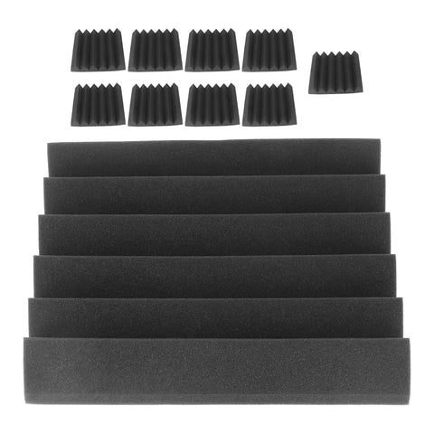 Premium Sound Absorbing Foam Acoustic Panels 12 Pack For Home Studio Recording Room Wall Tile Echo Control Noise Dampening stacked arrangement