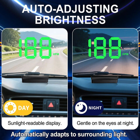 Heads Up Display For Cars Digital HUD Speedometer with GPS Dual Satellite Tracking 10Hz Refresh Auto Brightness Windshield Projector