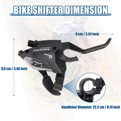 3x7 Speed Bike Thumb Shifter Set For Mountain Cruiser And Folding Bikes Left 3 Speed Right 7 Speed Shifters with dimensions