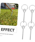 10 Pack Tent Pole Connectors With Single Needle Ring For Quick Setup And Takedown on grass next to tent, aluminum material.