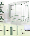 Diagram of Portable Mini Greenhouse For Indoor And Outdoor Use With Thick PE Cover And Clear Panels showing assembly parts and dimensions.