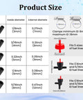 Image shows Universal Fuel Line Hose One Eighth To Five Sixteenths Inch Inner Diameter NBR Rubber Five Feet, various sizes and clamps.