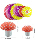 Totally Adorable Mushroom Shaped Paper Lanterns Set For Indoor And Outdoor Parties, Forest Jungle Wonderland Theme, size comparison