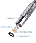 Heavy Duty Flexible Metal Stainless Steel Hose 44 Inch For Commercial Pre Rinse Faucets Replacement With Solid Brass Connector