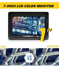 7-inch LCD color monitor showcasing clear HD footage for the Heavy Duty Drain Inspection Camera.