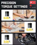 Electric Screwdriver Kit With 50 Magnetic Bits, Compact Precision Driver Set, Magnetic Storage Case, torque settings display