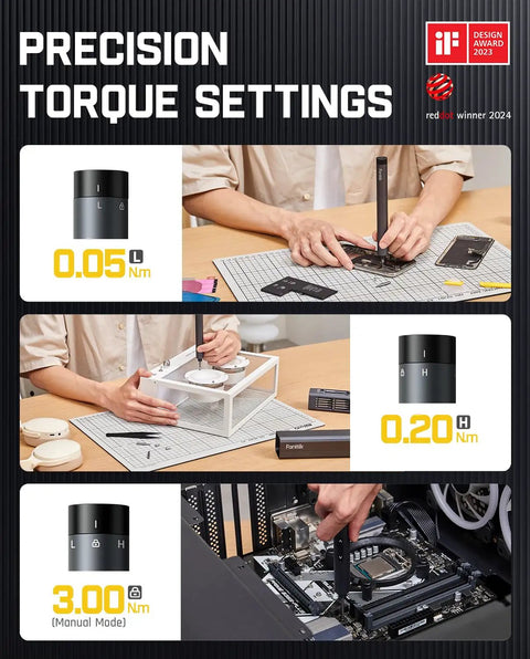 Electric Screwdriver Kit With 50 Magnetic Bits, Compact Precision Driver Set, Magnetic Storage Case, torque settings display