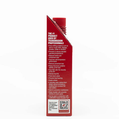 Top Shelf Automatic Transmission Fluid Protectant And ATF Gear Oil Additive Universal 10 Oz Bottle, side view with details on performance benefits.