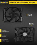 No Sweat Radiator Cooling Fan For Mercedes-Benz C230 C250 C300 C350 C63 AMG Engine Temp Controller direct replacement view from front and back.