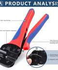 Solar Crimping Tool For PV Cables YG-2546B with silicon non-slip surface, showing positioning bracket and magnetic features