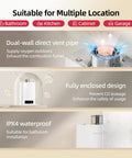 Heavy Duty 180000 BTU Indoor Natural Gas Tankless Water Heater Dishes Out 7.9 GPM Of Instant Hot Water With Sealed Combustion Tech, suitable for bathroom installation.