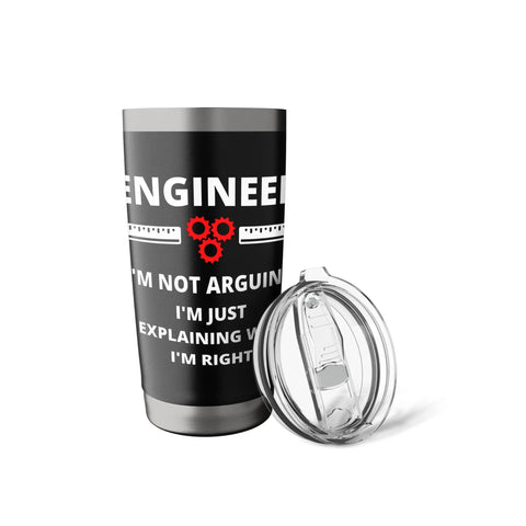 Not Arguing Just Explaining It With Engineering Logic Stainless Steel Insulated Tumbler with lid, gift for engineers.