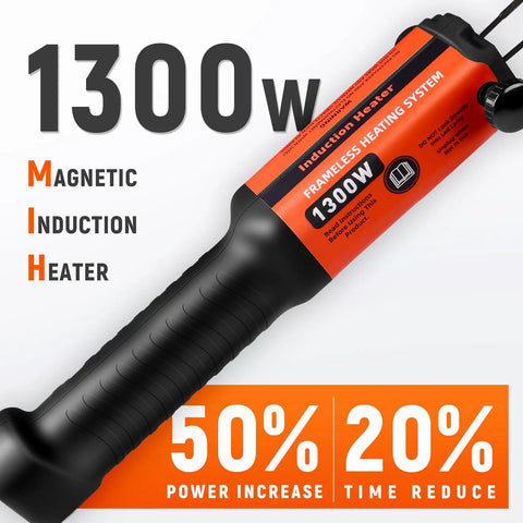 Turbo 1300W Induction Bolt Heater Kit With 3 Coils, frameless heating system, ergonomic handle close-up