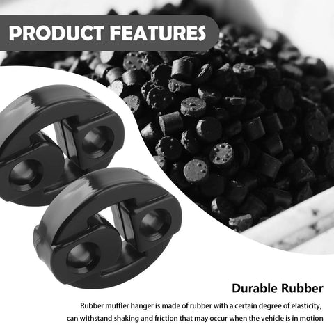 Heavy Duty Rubber Exhaust Hangers 2 Pack With Dual Holes 0.47 Inch Universal Muffler Hangers for Vibration Reduction