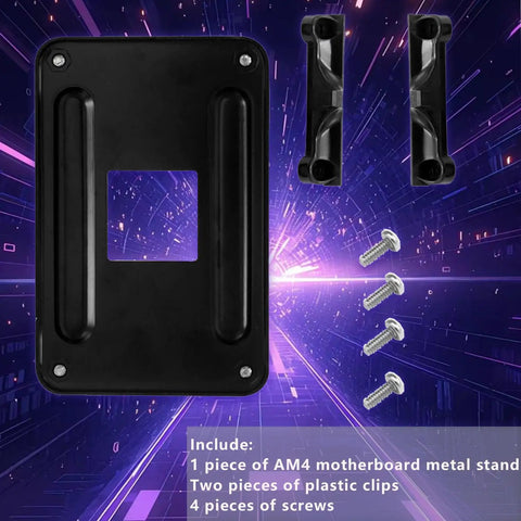 Beefy AM4 Backplane Backplate For CPU Cooler Mounting showing a metal backplate with clips and screws for PC rigs.