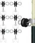 Six Pack Electric Fence Gate Handles And T Post Anchors With Double Hook Two Rings Steel Insulators And Easy Screws For Wire Fencing