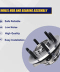 Front view of Front Wheel Bearing And Hub Assembly 515046 Fit For 2004 2005 Ford F150 Heritage Front 4WD With 6 Lug Bolts And ABS
