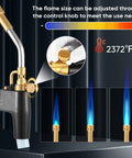 Propane Torch Head With 3 Interchangeable Nozzles, Trigger Start Ignition For High Heat Welding Soldering And Cooking, Gas Tank Not Included, temperature control